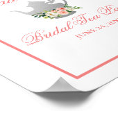 フローラブライダルシャワーティーパーティーピンクシルバーウェルカム ポスター (角)