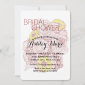 フローラブライダルシャワーテラコッタブーケアウトライン 招待状 (正面)