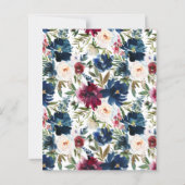 フローラブライダルシャワーネイビーブルーブルゴーニュ招待状 (裏面)