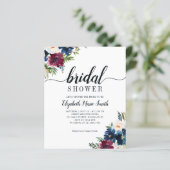 フローラブライダルシャワーネイビーブルーブルゴーニュ招待状 (スタンド正面)