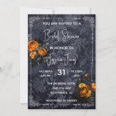 フローラブライダルシャワーハロウィーンオレンジバラ 招待状 (正面)