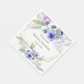 フローラブライダルシャワーバイオレットアネモンフローラ スタンダードランチョンナプキン (角)