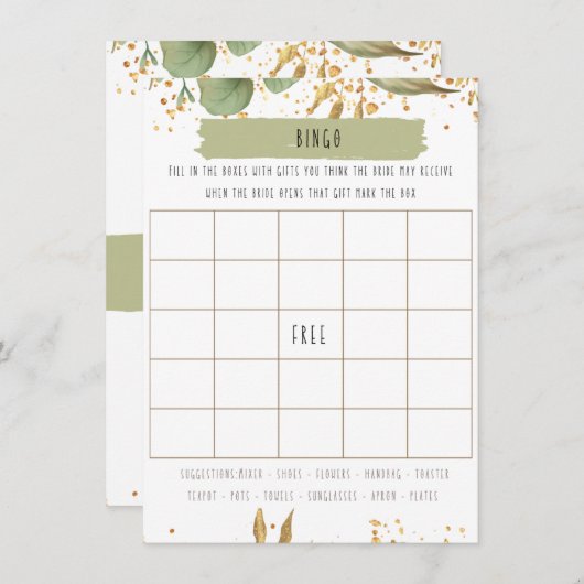 フローラブライダルシャワービンゴゲーム エンクロージャーカード (正面/裏面)