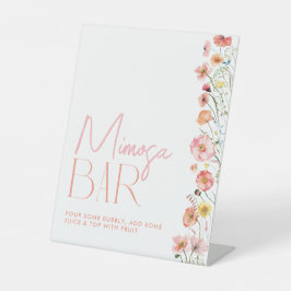 フローラブライダルシャワーミモサバーサインワイルドフラワー 台座サイン