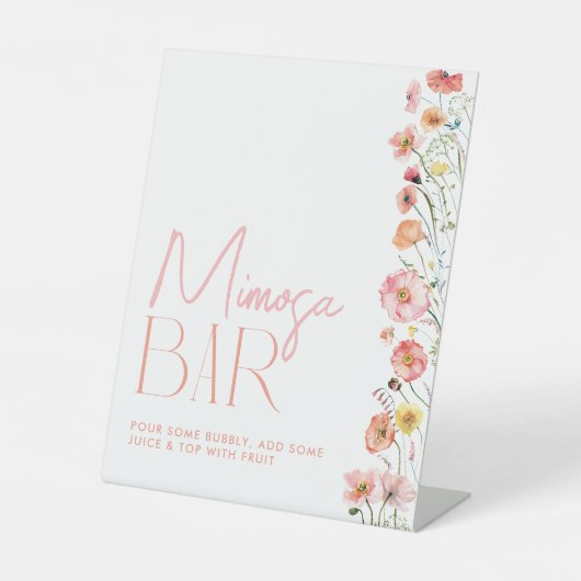 フローラブライダルシャワーミモサバーサインワイルドフラワー 台座サイン (正面)