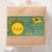 フローラブライダルシャワーモノグラム紙ラベル名タグ ラベル (インサイチュ)