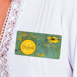 フローラブライダルシャワーモノグラム紙ラベル名タグ ラベル