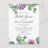フローラブライダルシャワーユーカリ緑 インビテーションポストカード (正面)