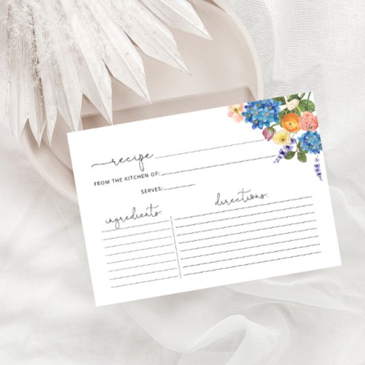 フローラブライダルシャワーレシピカード
