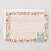 フローラブライダルシャワーレシピカード サンキューカード (裏面)