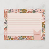 フローラブライダルシャワーレシピカード ポストカード (裏面)