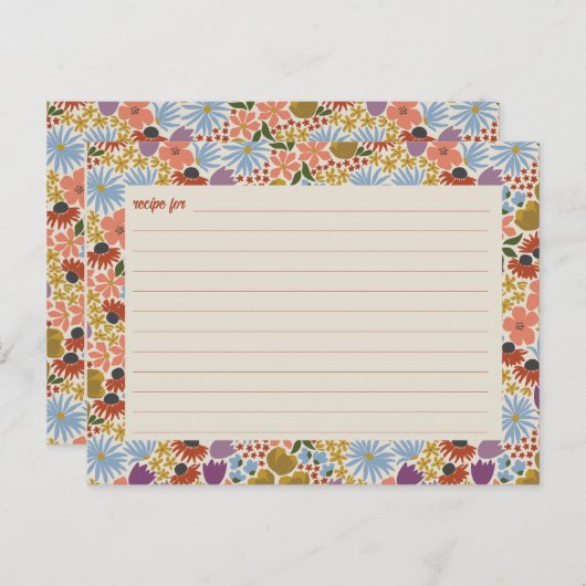 フローラブライダルシャワーレシピカード ポストカード (正面/裏面)
