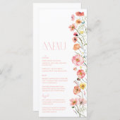 フローラブライダルシャワーワイルドフラワーポップズメニュー メニュー (正面/裏面)