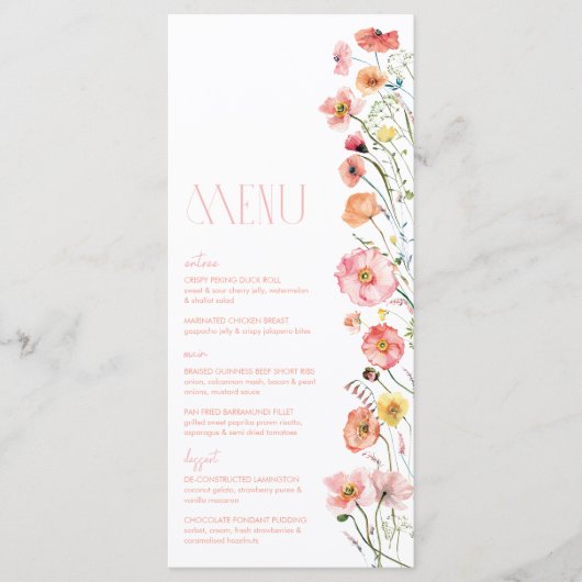 フローラブライダルシャワーワイルドフラワーポップズメニュー メニュー (正面)
