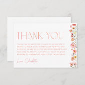 フローラブライダルシャワーワイルドフラワーポピー サンキューカード (正面/裏面)