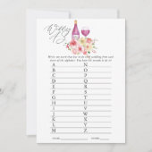 フローラブライダルシャワーワイン試飲A-Zゲーム 招待状 (正面)