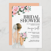 フローラブライダルシャワー招待テンプレート 招待状 (正面/裏面)