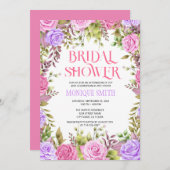 フローラブライダルシャワー招待テンプレート 招待状 (正面/裏面)
