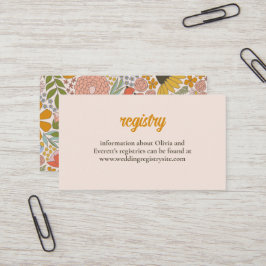 フローラブライダルシャワー招待状の挿入 名刺