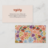 フローラブライダルシャワー招待状の挿入 名刺 (正面/裏面)