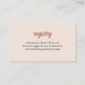 フローラブライダルシャワー招待状の挿入 名刺 (正面)
