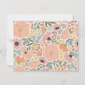 フローラブライダルシャワー招待状の挿入 招待状 (裏面)