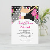 フローラブライダルシャワー招待状ピンク 招待状 (スタンド正面)