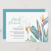 フローラブライダルシャワー招待状花びら&プロセッコ (正面/裏面)