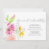 フローラブライダルシャワー招待状鮮やかピンク 招待状 (正面)