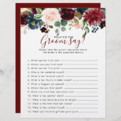 フローラブライダルシャワー新郎の発言 (正面/裏面)