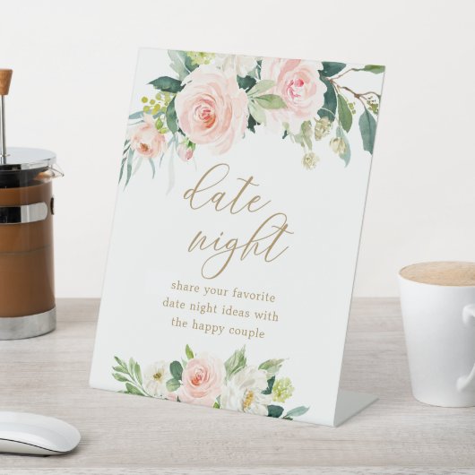 フローラブライダルシャワー日の夜のアイディア記号 台座サイン (インサイチュ)