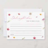 フローラブライダルシャワー日付ナイトアイディアカード 招待状 (正面)