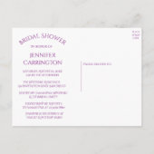 フローラブライダルシャワー紫色の水色の花 インビテーションポストカード (裏面)