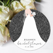 フローラブライダルシャワー結婚ズガウンブラック ラウンドシール