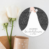 フローラブライダルシャワー結婚ズガウンブラック ラウンドシール