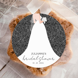 フローラブライダルシャワー結婚ズガウンブラック ラウンドシール