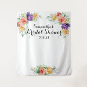 フローラブライダルシャワー背景フォトブース タペストリー (正面)