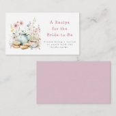 フローラブライダルシャワー茶パーティーレシピ要求 エンクロージャーカード (正面/裏面)