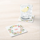 フローラブライダルシャワー茶パーティー スクエアペーパーコースター (インサイチュ)