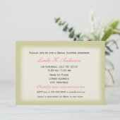 フローラブライダルシャワー、ピンク色の野生バラ花 招待状 (スタンド正面)