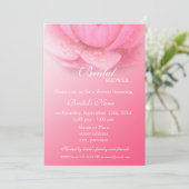 フローラブライダルシャワー、ピンク《植物》スイレン 招待状 (スタンド正面)