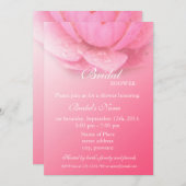 フローラブライダルシャワー、ピンク《植物》スイレン 招待状 (正面/裏面)