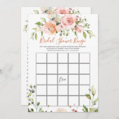 フローラブライダルビンゴ/花嫁ゲームを知っている最高の人 招待状 (正面/裏面)
