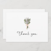 フローラブライダルブーケピンクボウサンキューカード サンキューカード (正面/裏面)