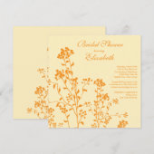フローラブライダルモダンシャワー招待オレンジクリーム 招待状 (正面/裏面)