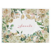 フローラブライダル結婚誕生日バラミント赤面 ラージペーパーバッグ (裏面)