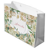 フローラブライダル結婚誕生日バラミント赤面 ラージペーパーバッグ (裏面アングル)