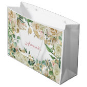 フローラブライダル結婚誕生日バラミント赤面 ラージペーパーバッグ (正面アングル)