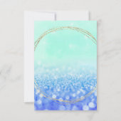 フローラブライダル誕生日ブルーグリッターオンザビーチ 招待状 (裏面)