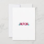 フローラブライダル誕生日金ゴールドピンクパールスウィートホワイト 招待状 (裏面)